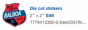 BSSC - BALBOA SKI AND SPORTS CLUB 2X2 STICKERS
