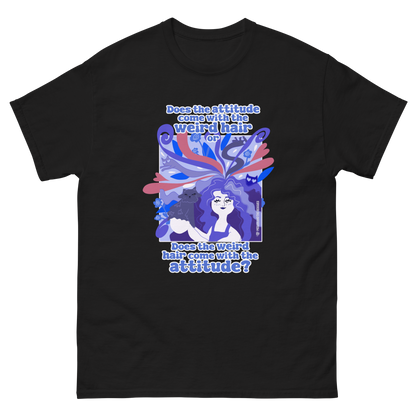 Weird Hair Attitude Dark Blue - Unisex classic tee