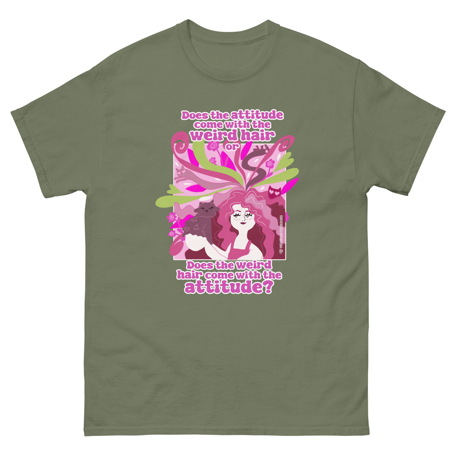 Weird Hair Attitude Pink - Unisex classic tee