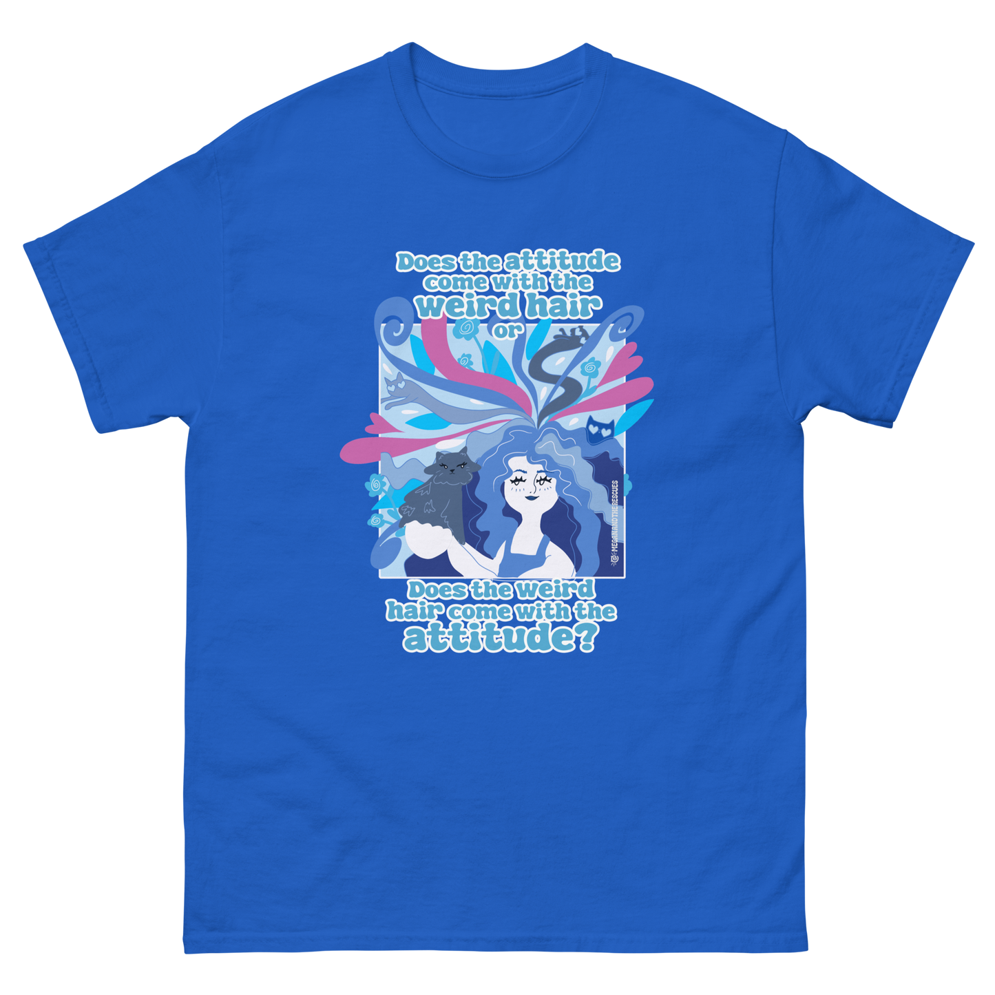 Weird Hair Attitude Blue - Unisex classic tee