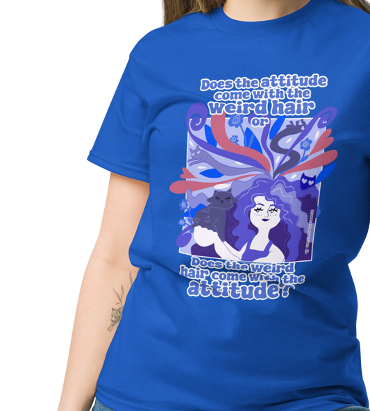 Weird Hair Attitude Dark Blue - Unisex classic tee
