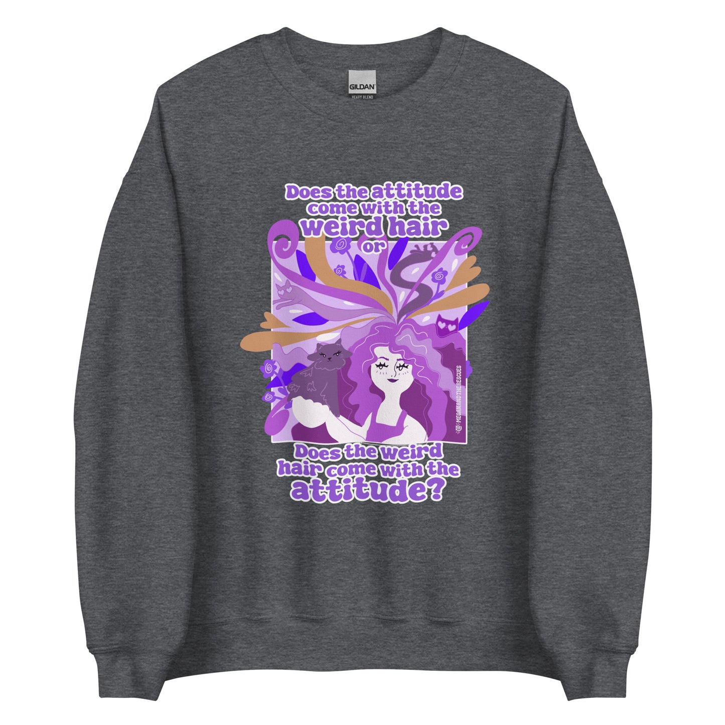 Weird Hair Attitude Purple - Unisex Sweatshirt