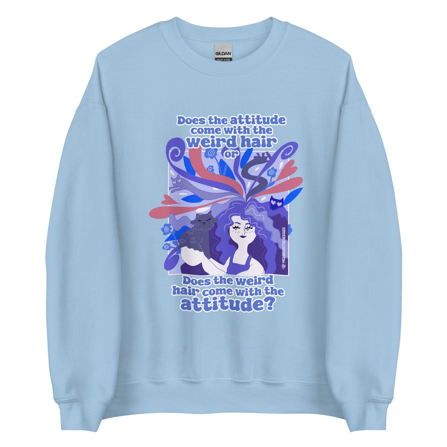 Weird Hair Attitude Dark Blue - Unisex Sweatshirt