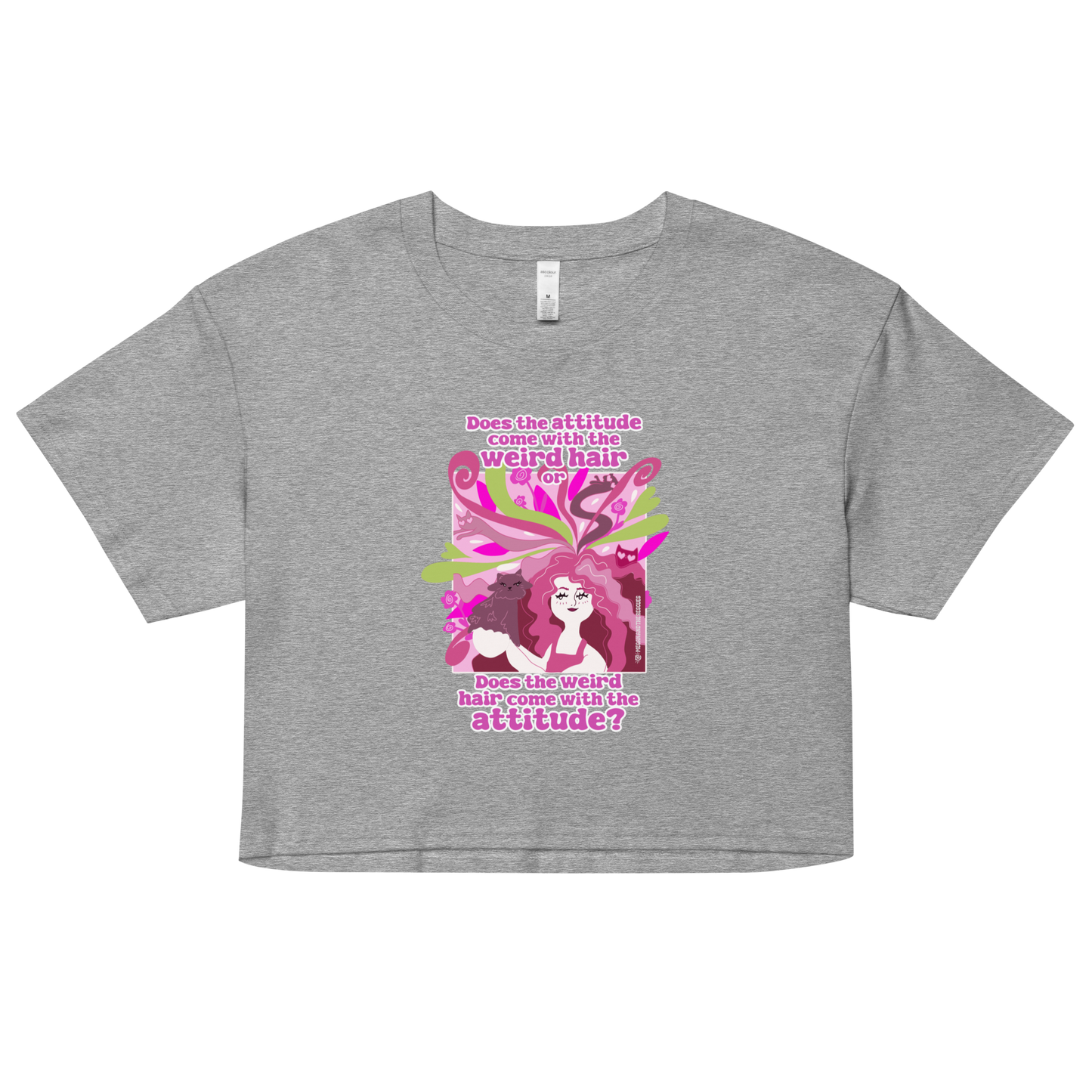 Weird Hair Attitude Pink - Women’s crop top