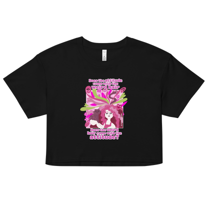Weird Hair Attitude Pink - Women’s crop top